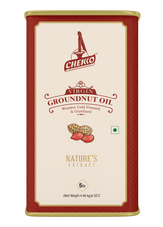 Chekko Cold Pressed Virgin Groundnut /Peanut Oil 5 Ltr