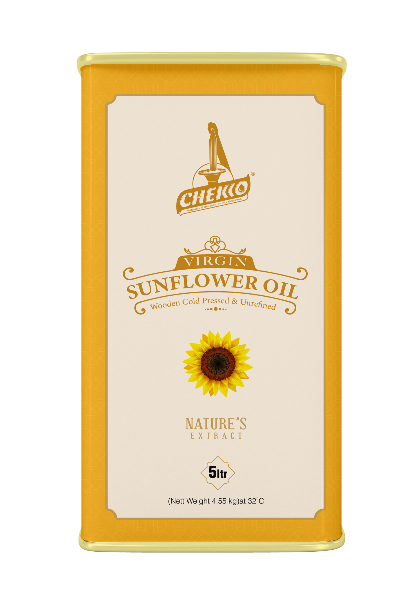 Chekko Cold Pressed Virgin Sunflower Oil 5 Ltr